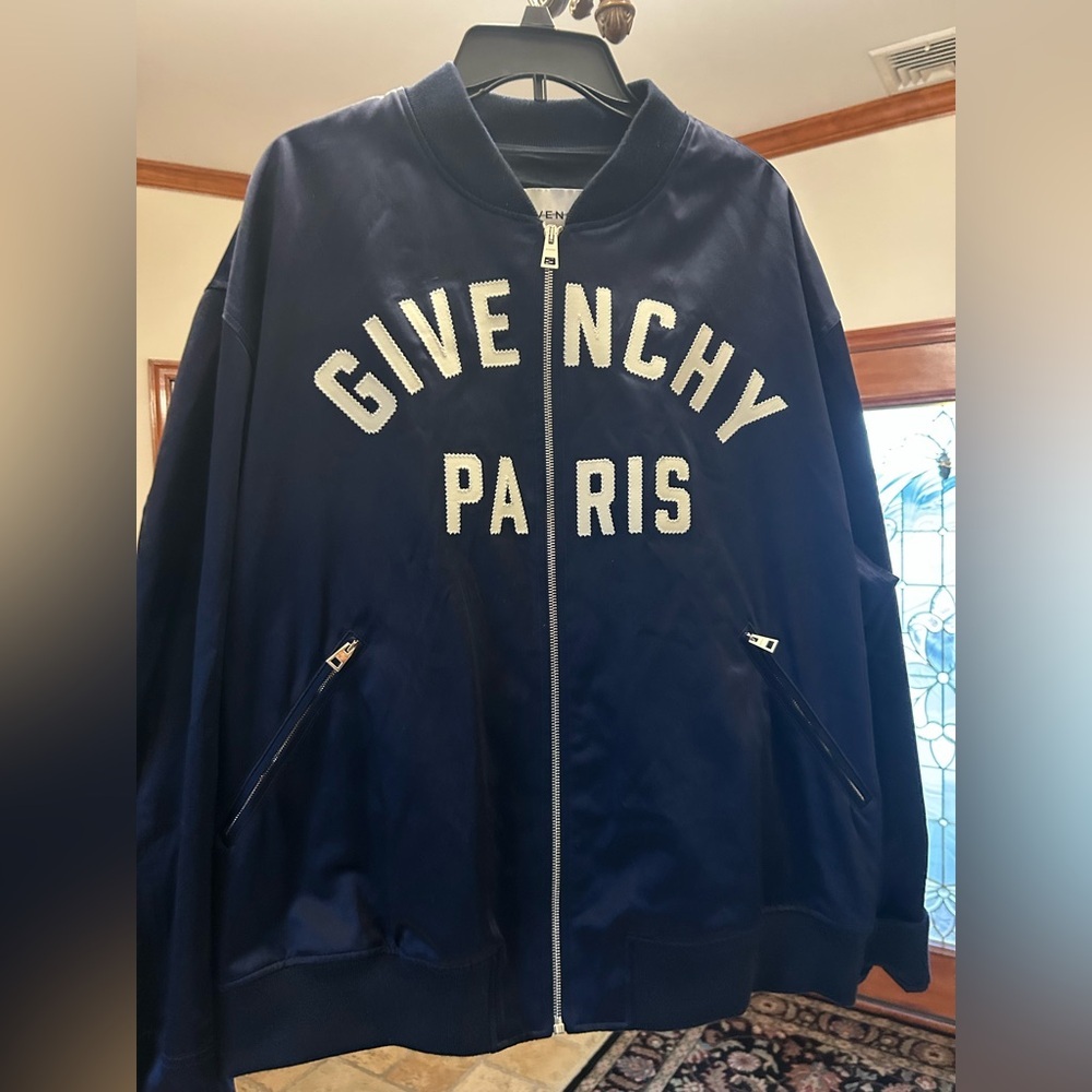 Men's GIVENCHY PARIS logo, Satin  bomber jacket size XL made in Italy